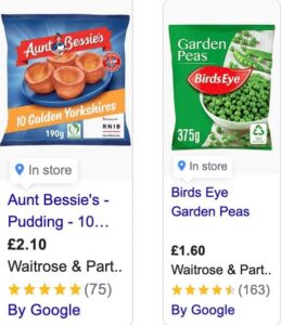 Garden Peas & Yorkshire pudding price